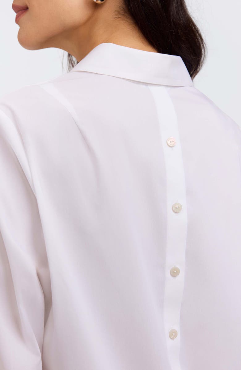 Foxcroft Therese Button Back Popover Shirt, Alternate, color, White