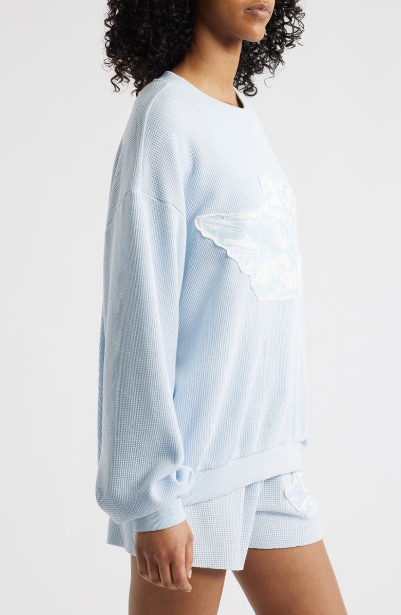 BOYS LIE Aura Let Love Guide My Way Oversize Thermal Sweatshirt, Alternate, color, Blue