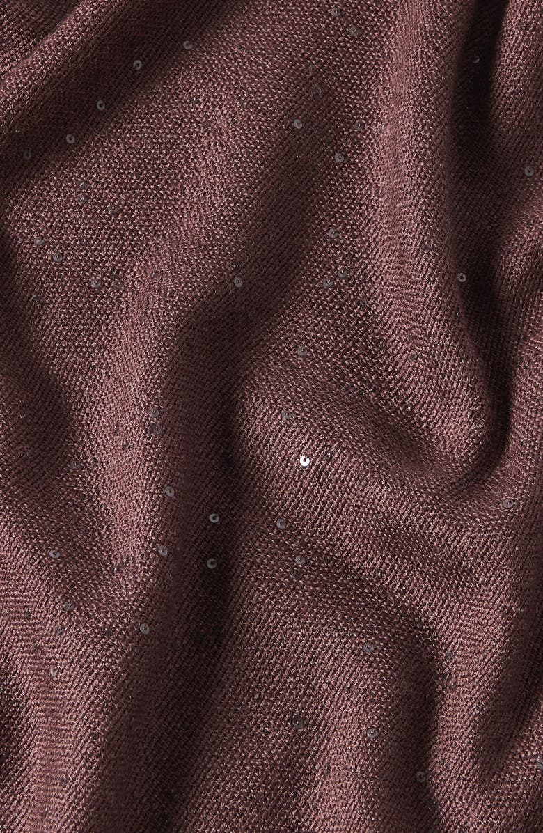 Brunello Cucinelli Cashmere and silk Diamond yarn scarf, Alternate, color, Grape