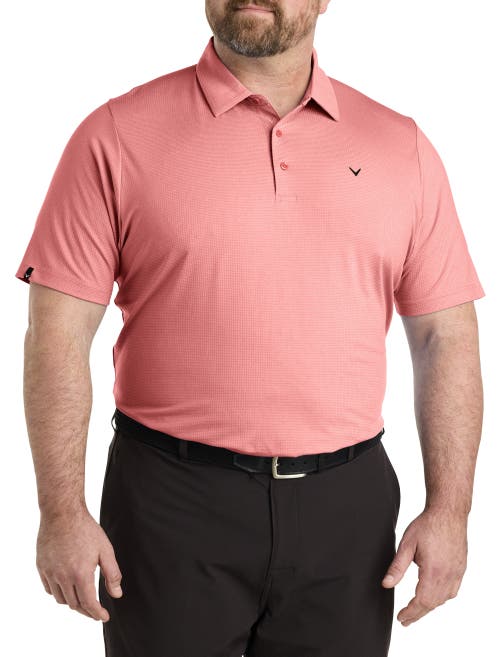 Callaway Classic Jacquard Golf Polo Shirt in Spiced Coral Htr 