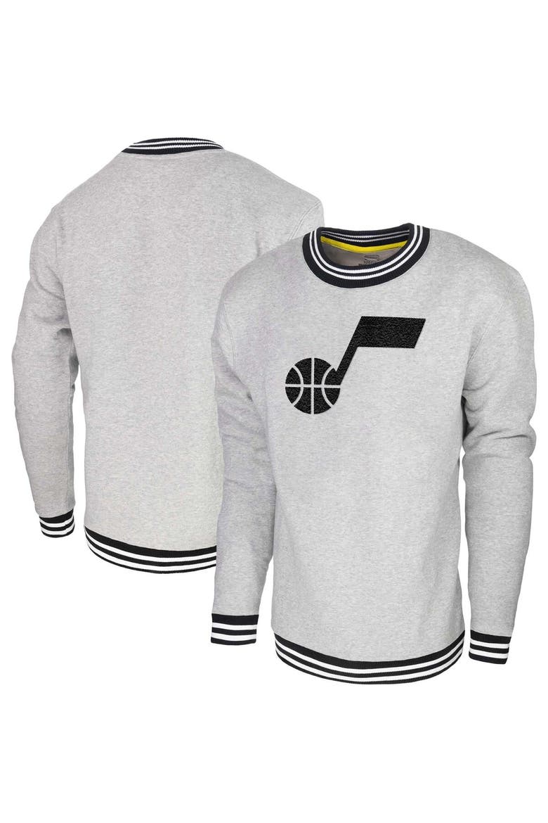 Men's Stadium Essentials Heather Gray Utah Jazz Club Level Pullover Sweatshirt, Alternate, color, Heather Gray