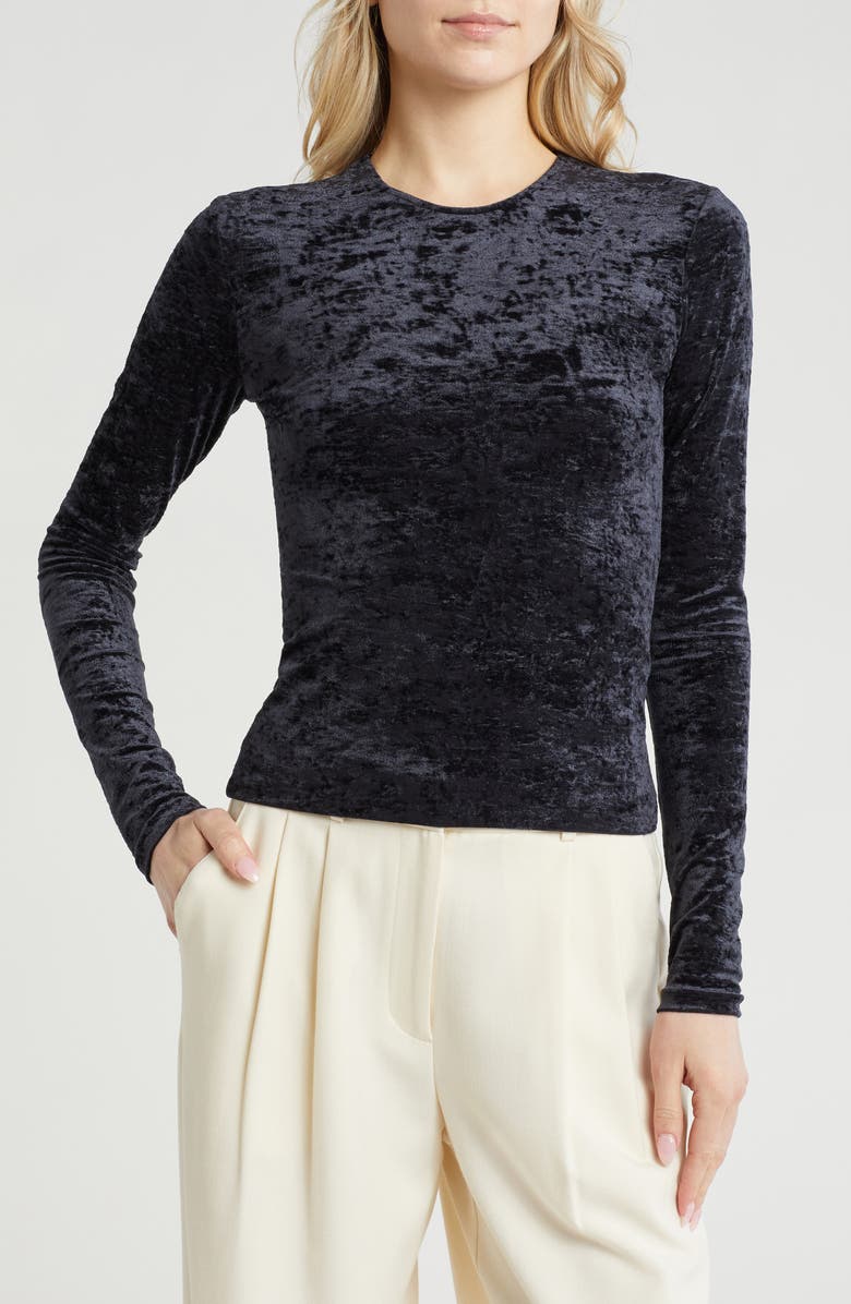 FRAME Crushed Velvet Top, Main, color, 