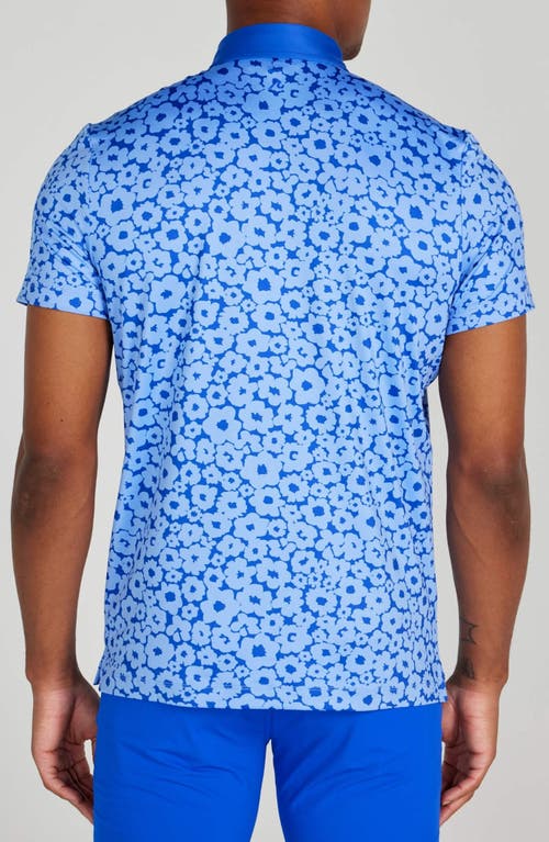 Redvanly Sayles Floral Performance Golf Polo In Bleu