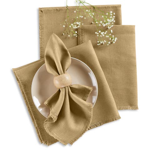 Linen Dinner Napkins - Fringe, 20" x 20"
