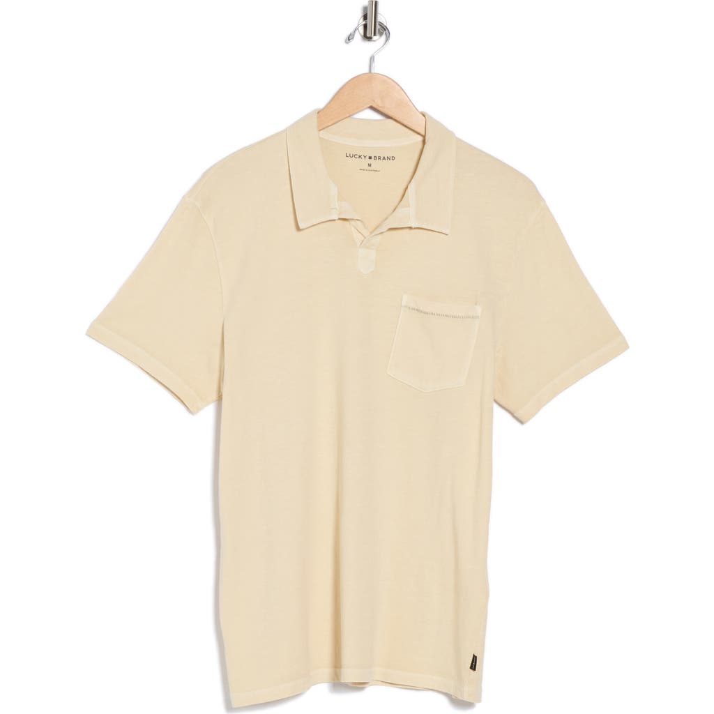 Lucky Brand Short Sleeve Marled Linen Button-up Shirt In Neutral