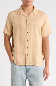 Billabong Garage Nashua Stripe Jacquard Cotton Button-Up Camp Shirt
