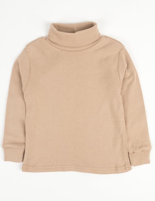 Leveret Kids Turtleneck, 100% Cotton, Solid Colors In Neutral