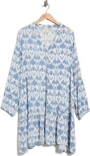 BOHO ME Ikat Long Sleeve Cover-Up Dress