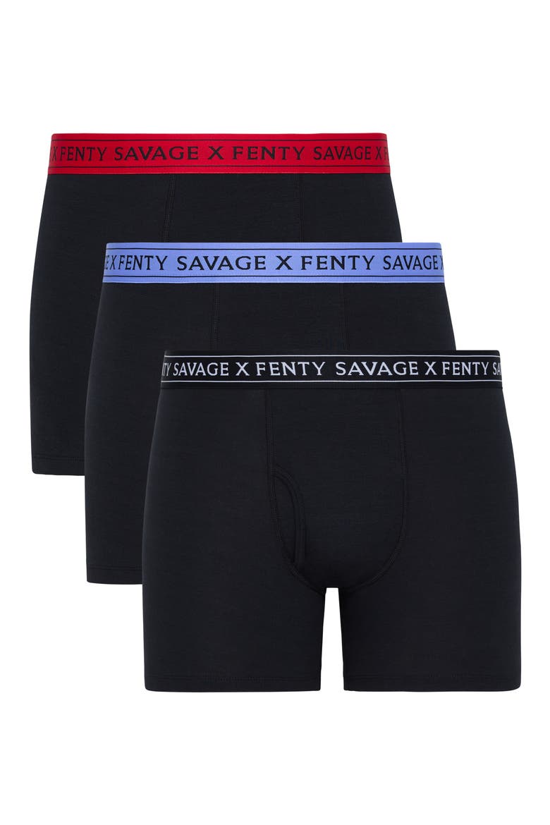 Savage Classics 3-Pack Boxer Briefs, Main, color, BLACK CAVIAR/ RED/ LAKE