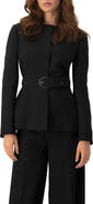 IVONNE Structured Belted Jacket in Black