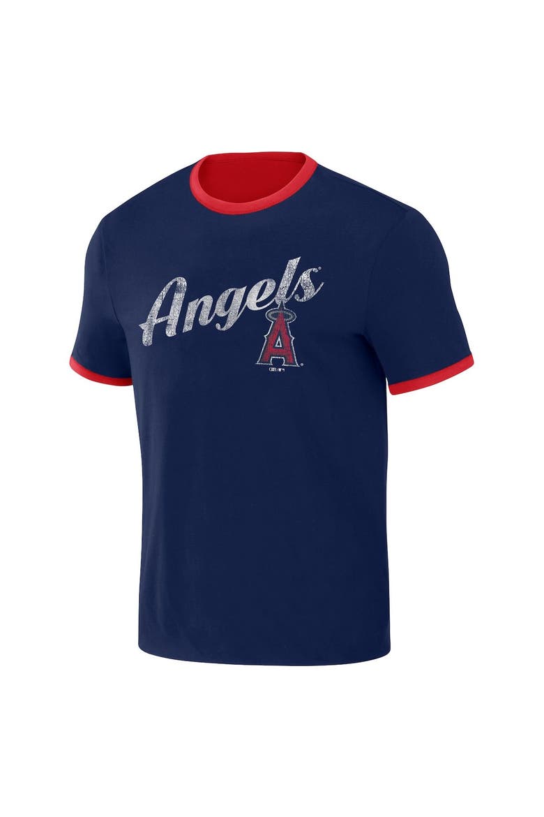 Men's Darius Rucker Collection by Fanatics Red/Navy Los Angeles Angels Two-Way Ringer Reversible T-Shirt, Alternate, color, Red