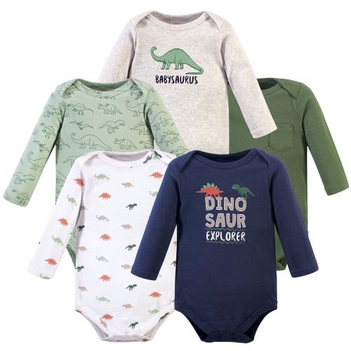Hudson Baby Five-piece Collection Of Long-sleeve Cotton Bodysuits In Multi