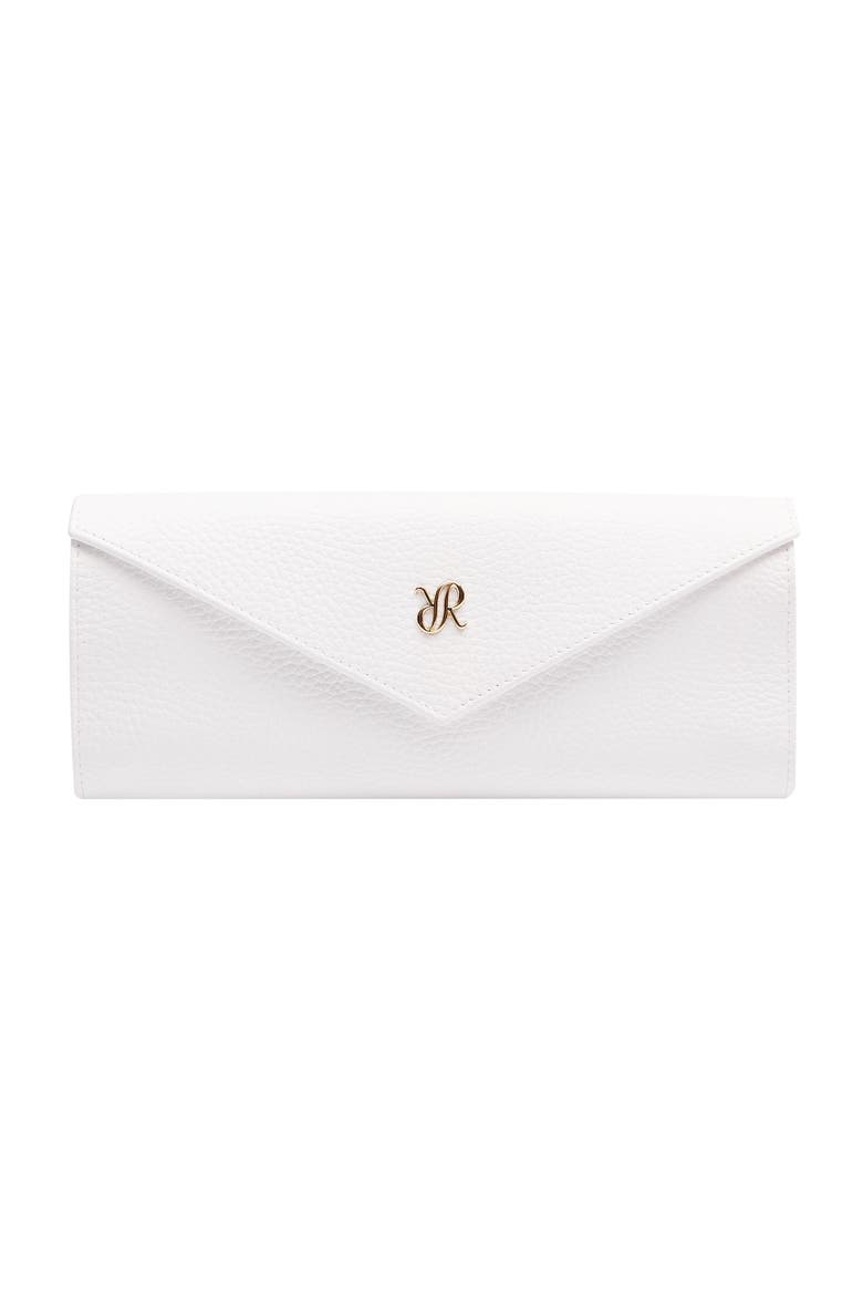 TUXEDO LEATHER JEWELLERY ROLL, Main, color, White
