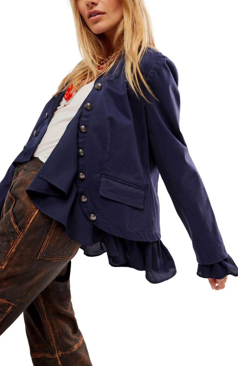 Free People Ruffles Romance Jacket, Alternate, color, 
