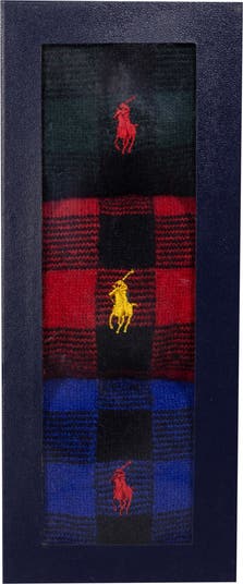 Buffalo Check Assorted 3-Pack Wool Blend Crew Socks Gift Box