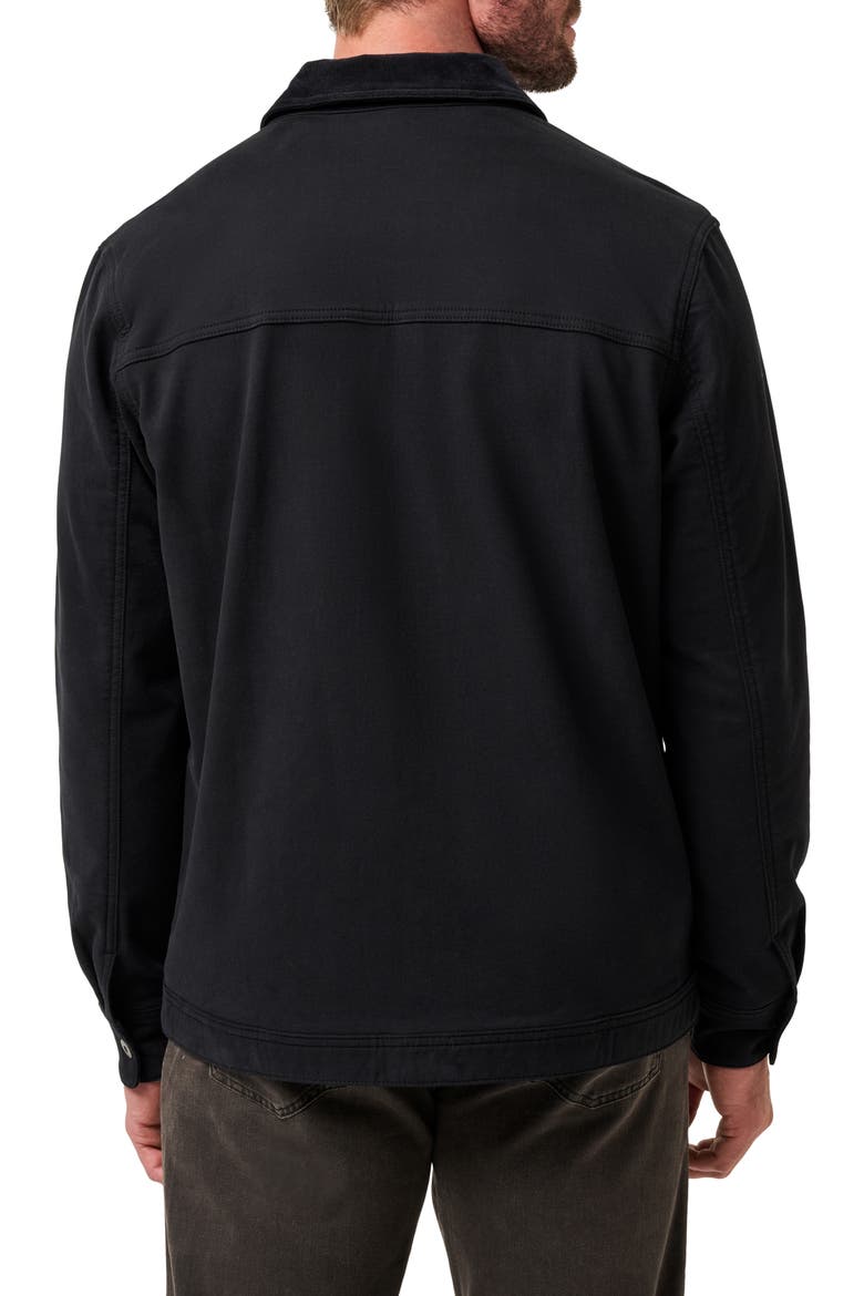Cloud Denim Jacket with Corduroy Collar, Alternate, color, BLACK
