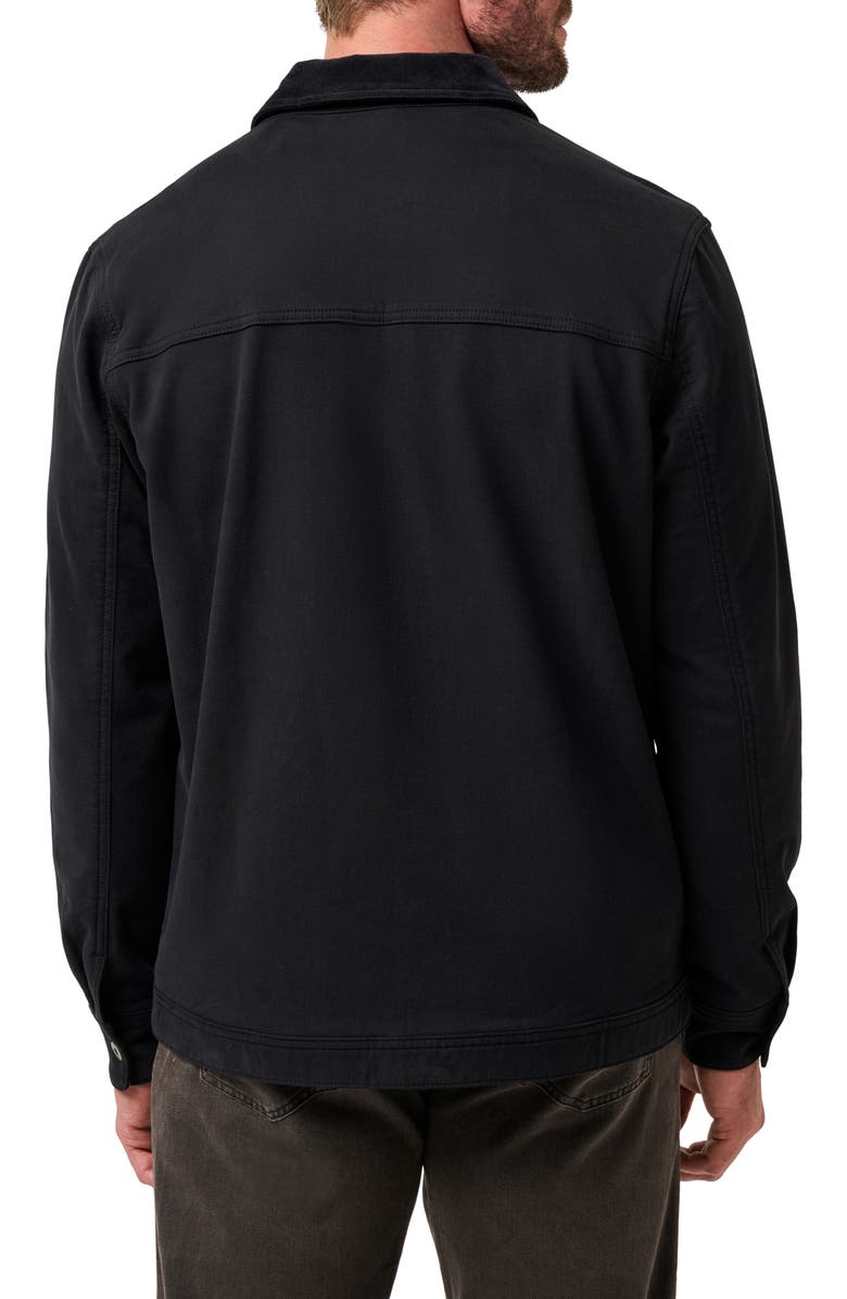 TravisMathew Cloud Denim Jacket with Corduroy Collar, Alternate, color, Black