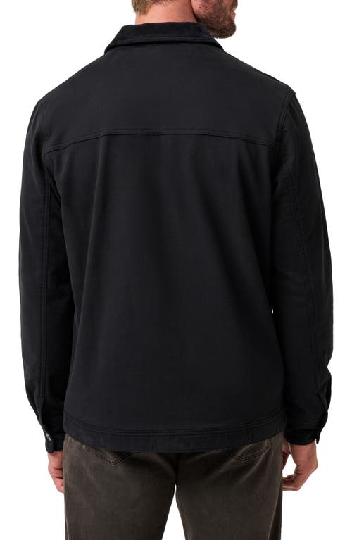 Travismathew Cloud Denim Jacket With Corduroy Collar In Black