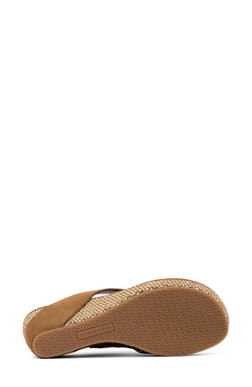 Shop Donald Pliner Gyer Leather Wedge Sandal In Saddle