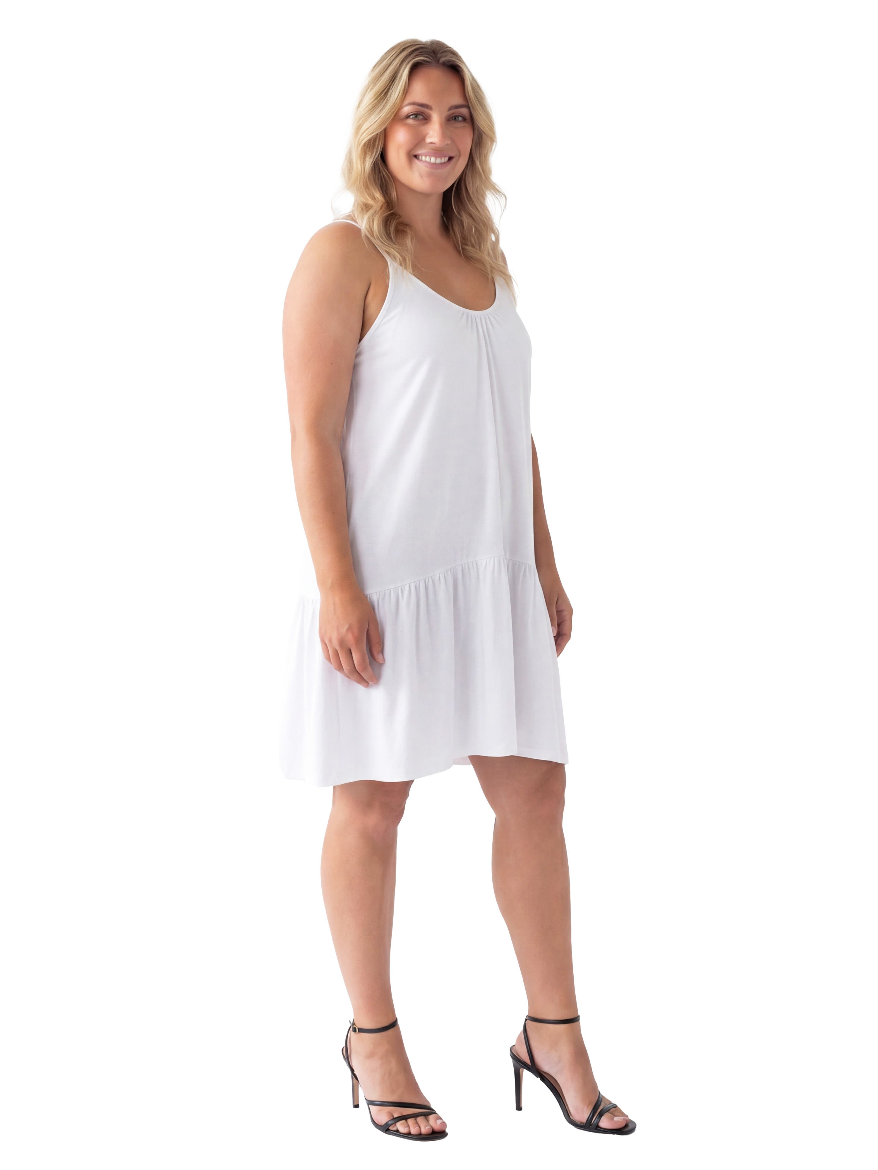 Curvy Essential Scoop Neck Spaghetti Strap Pocket A-Line Mini Dress - image 4