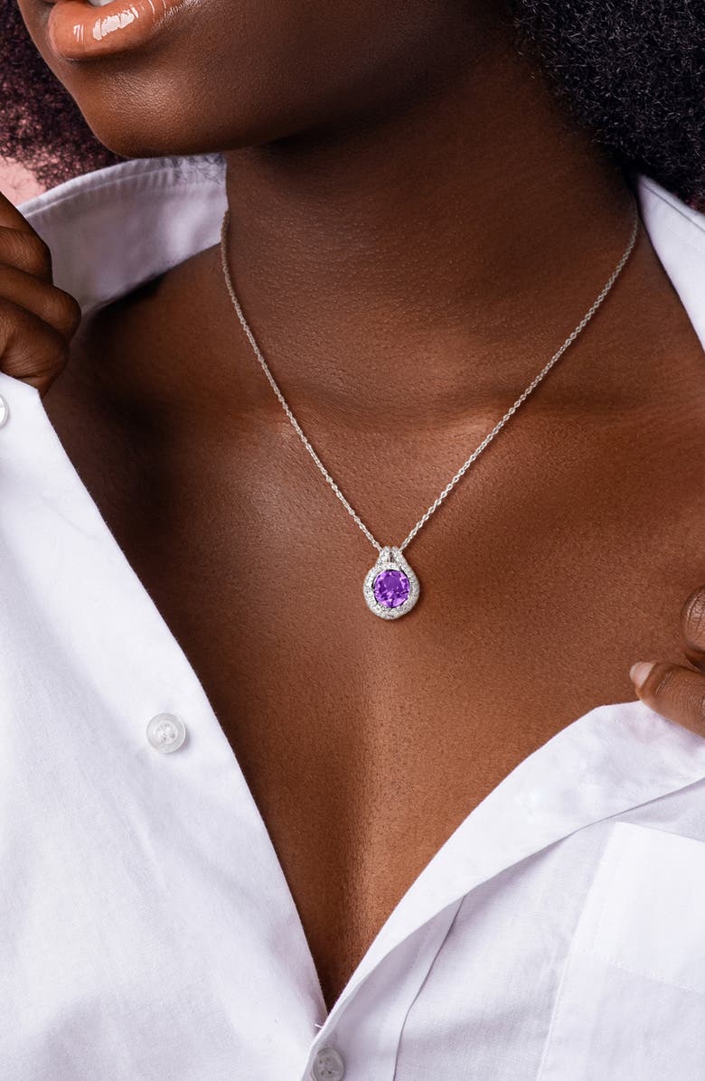 DELMAR Amethyst & White Topaz Earrings & Necklace Set, Alternate, color, 