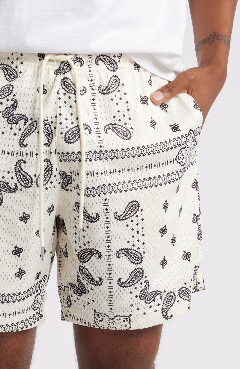 PacSun Aaron Print Mesh Drawstring Waist Shorts, Alternate, color, 