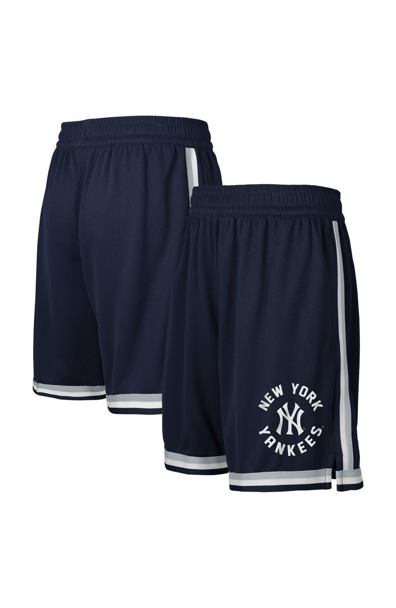 Outerstuff Youth Fanatics Branded Navy New York Yankees Hit Home Mesh Shorts, Alternate, color,