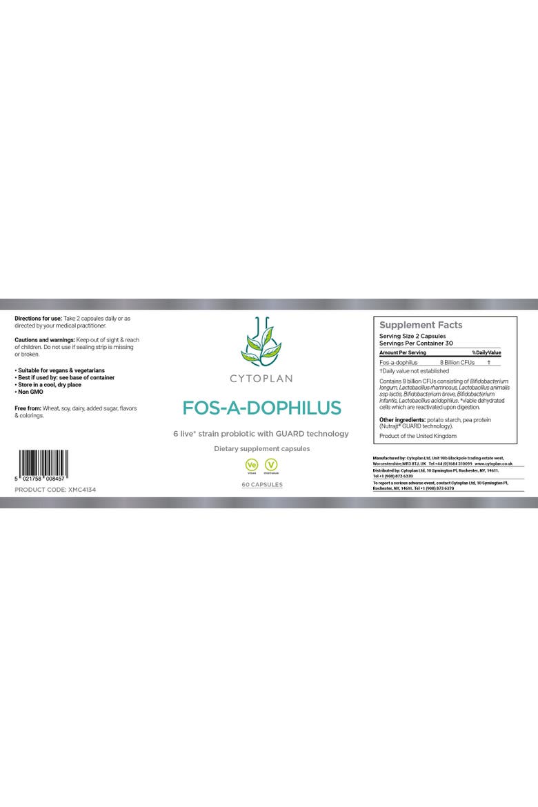 Fos-A-Dophilus Probiotic 60 (caps) USA, Alternate, color, None