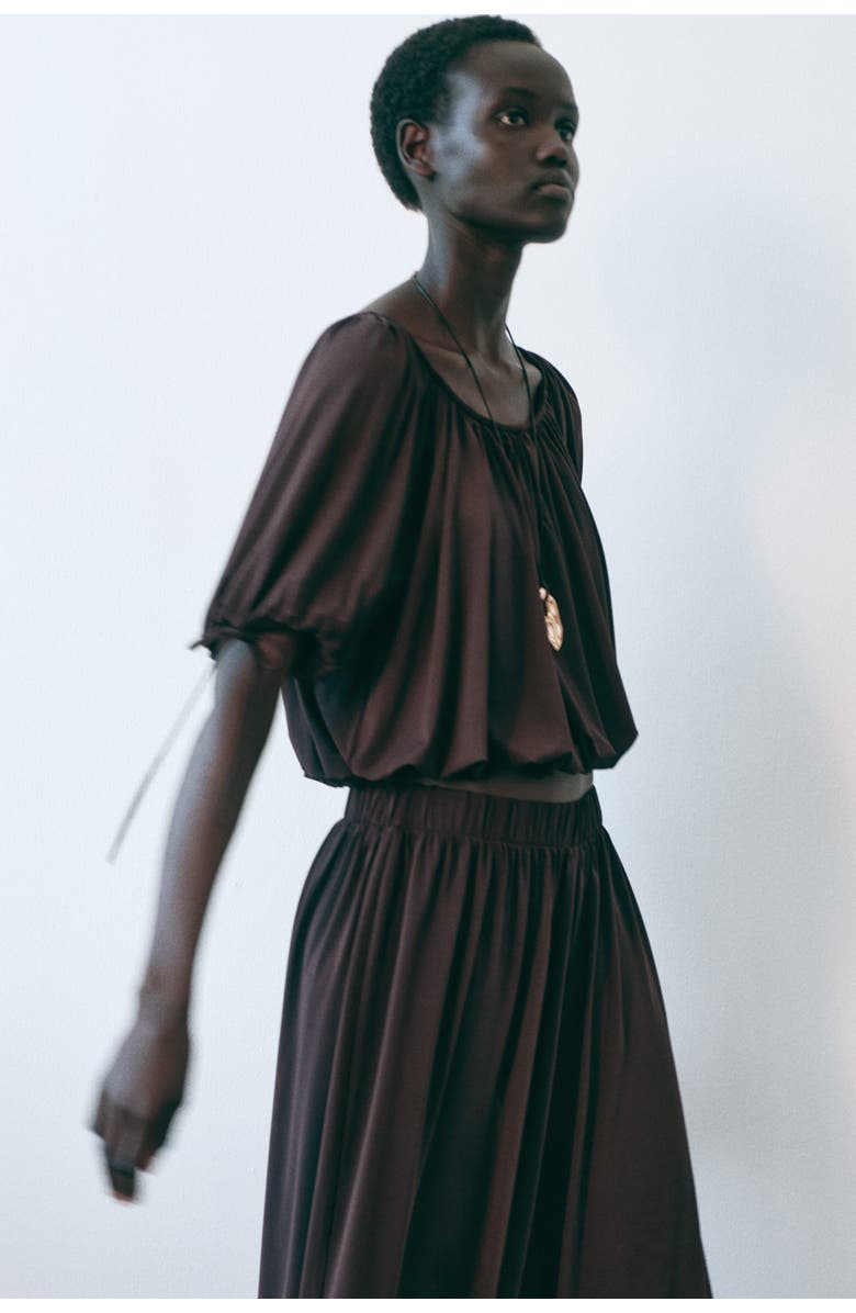 H&M Pull-on Balloon Trousers, Alternate, color, Dark Brown