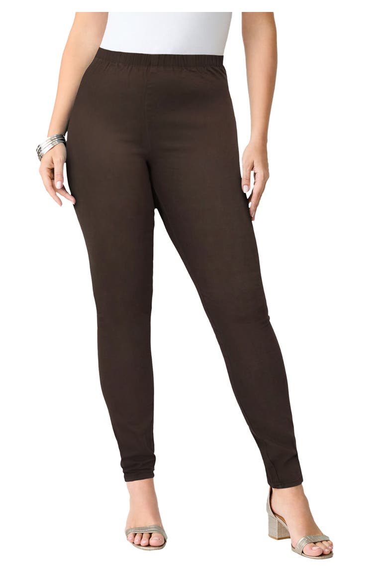 Plus Size Comfort Stretch Slim Leg Jean, Main, color, CHOCOLATE