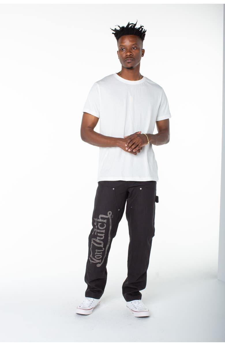 Von Dutch Double Front Straight Leg Carpenter Pants, Alternate, color, Black Soot