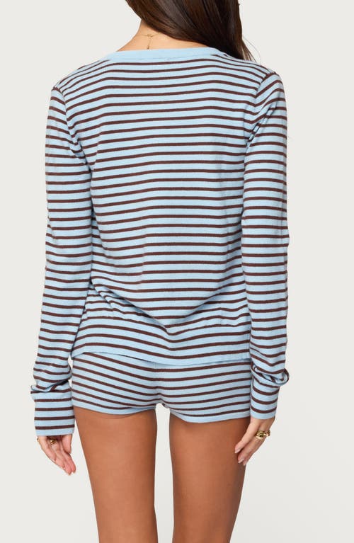 Edikted Lillian Stripe Cardigan In Blue
