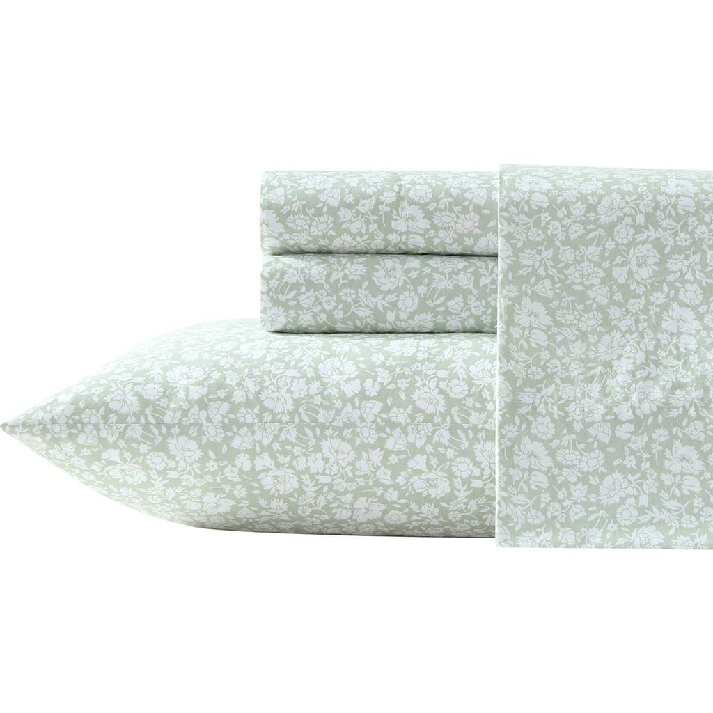 Laura Ashley Heirloom Ditsy 200 Thread Count Cotton Percale Sheet Set In Green