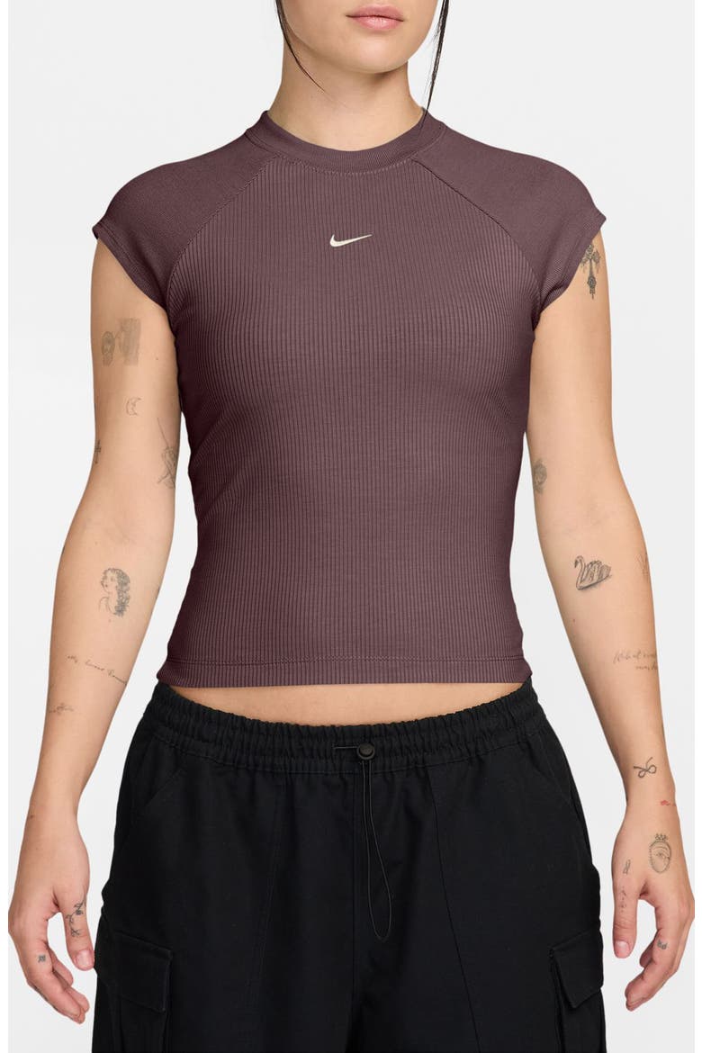 Chill Crop Rib T-Shirt, Main, color, TATTOO/ SAIL