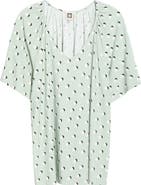 AK ANNE KLEIN Dot Print V-Neck Top