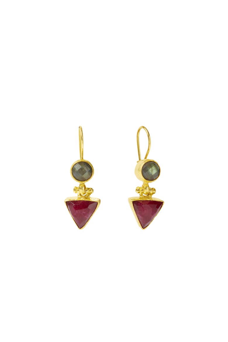 Hydra Drop Earrings, Main, color, Brass