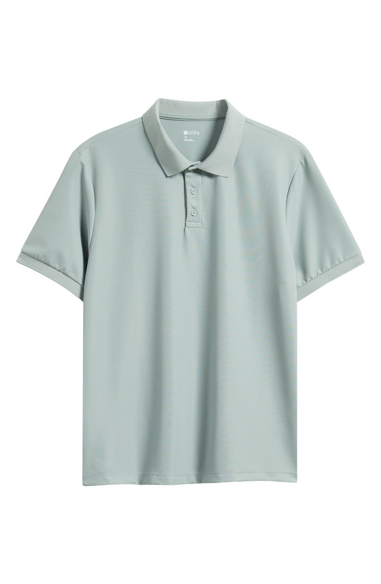 Zella Textured Performance Polo, Alternate, color, Green Slate