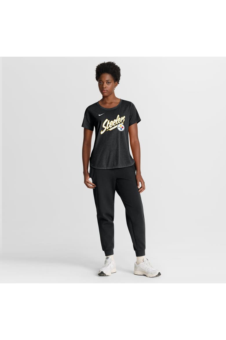 Women's Nike Black Pittsburgh Steelers Primetime Tri-Blend T-Shirt, Alternate, color, Black