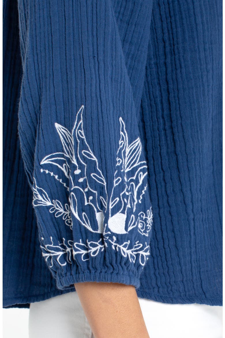 Embroidered Gauze Top, Alternate, color, LIBERTY BLUE