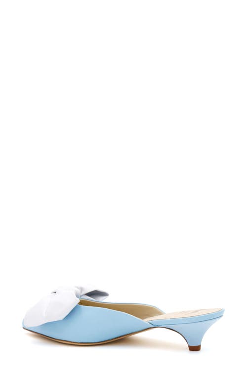 Amalfi By Rangoni Antica Pointed Toe Kitten Heel Mule In Light Jeans/white Parm Bow