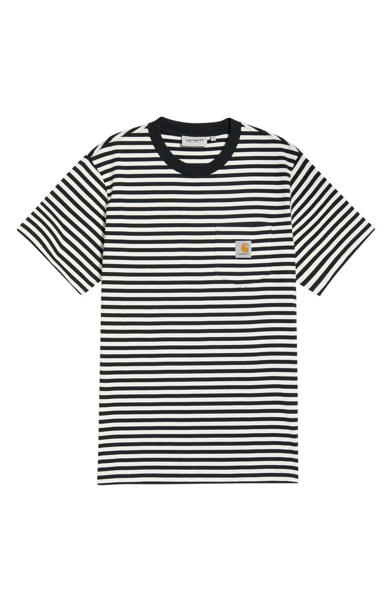 Carhartt Work In Progress Ezra Stripe Pocket T-Shirt, Main, color, Black/Wax