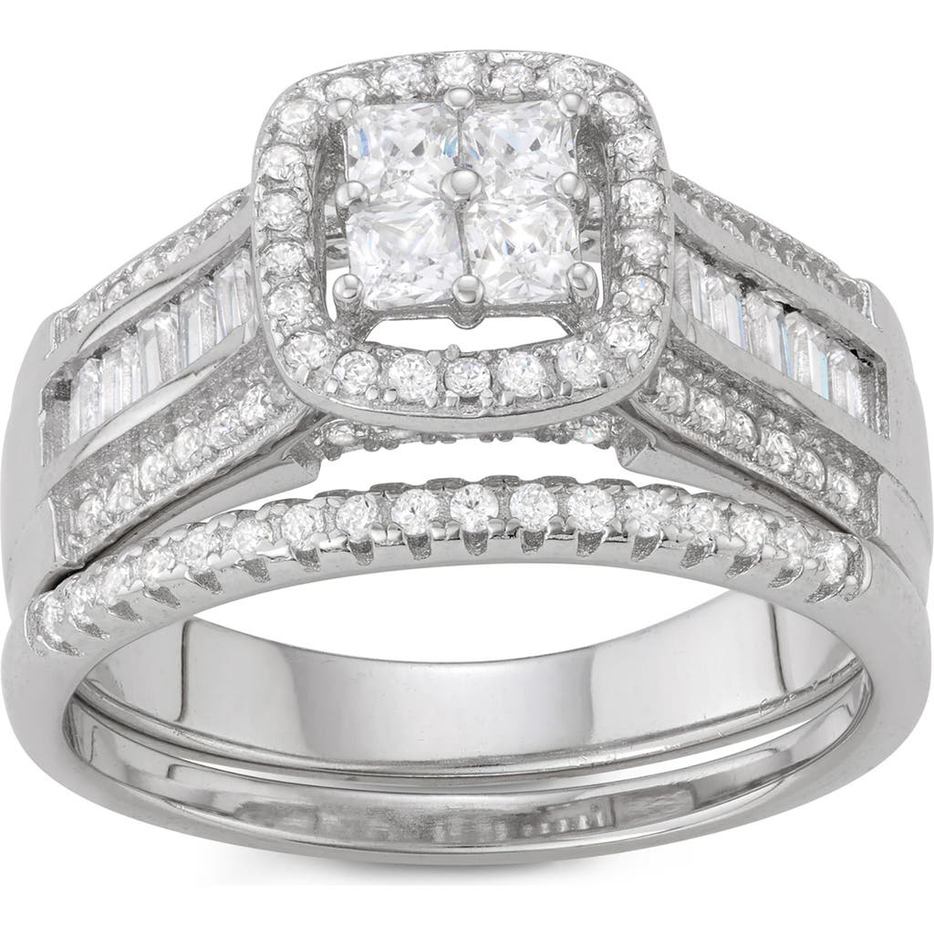 Fuzion Creations Set Of 2 Lab Grown White Sapphire Stackable Rings In Silver