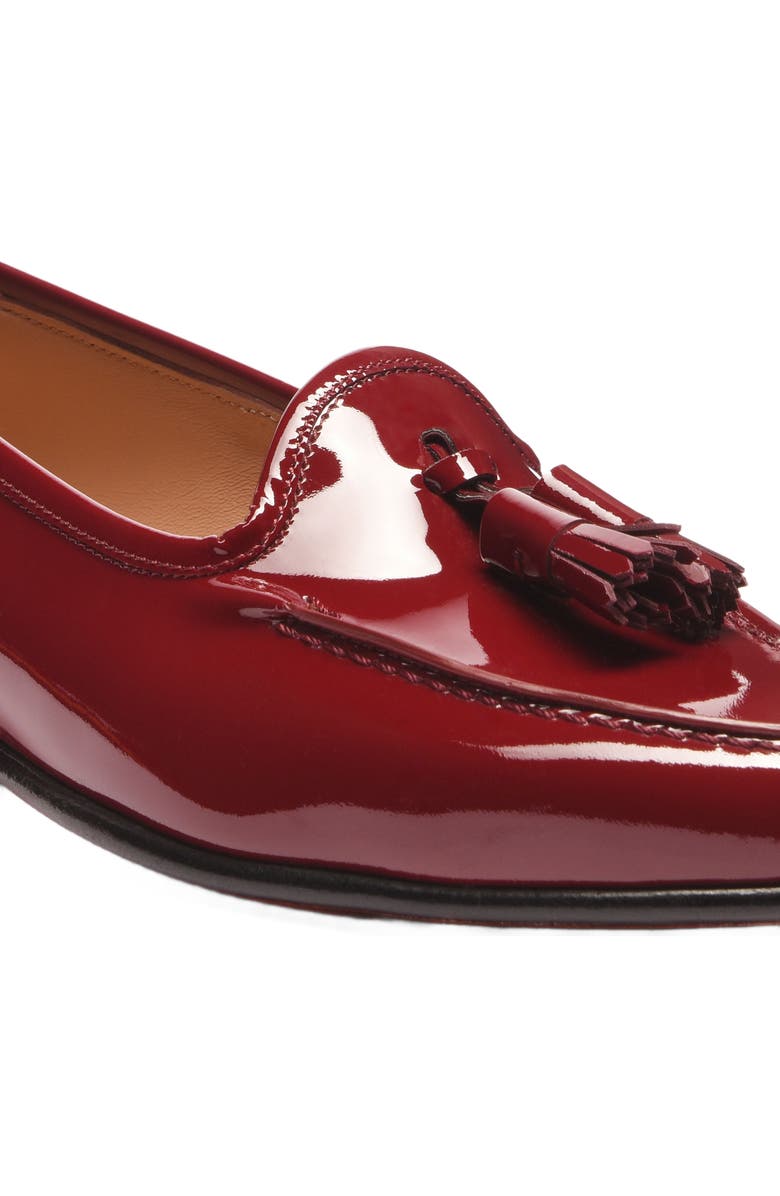 Santoni Women's Andrea Red Patent Tassel Loafer, Alternate, color,