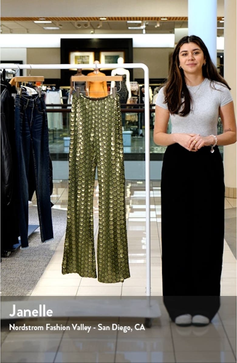 Wilder Days Sequin Flare Leg Pants, sales video thumbnail