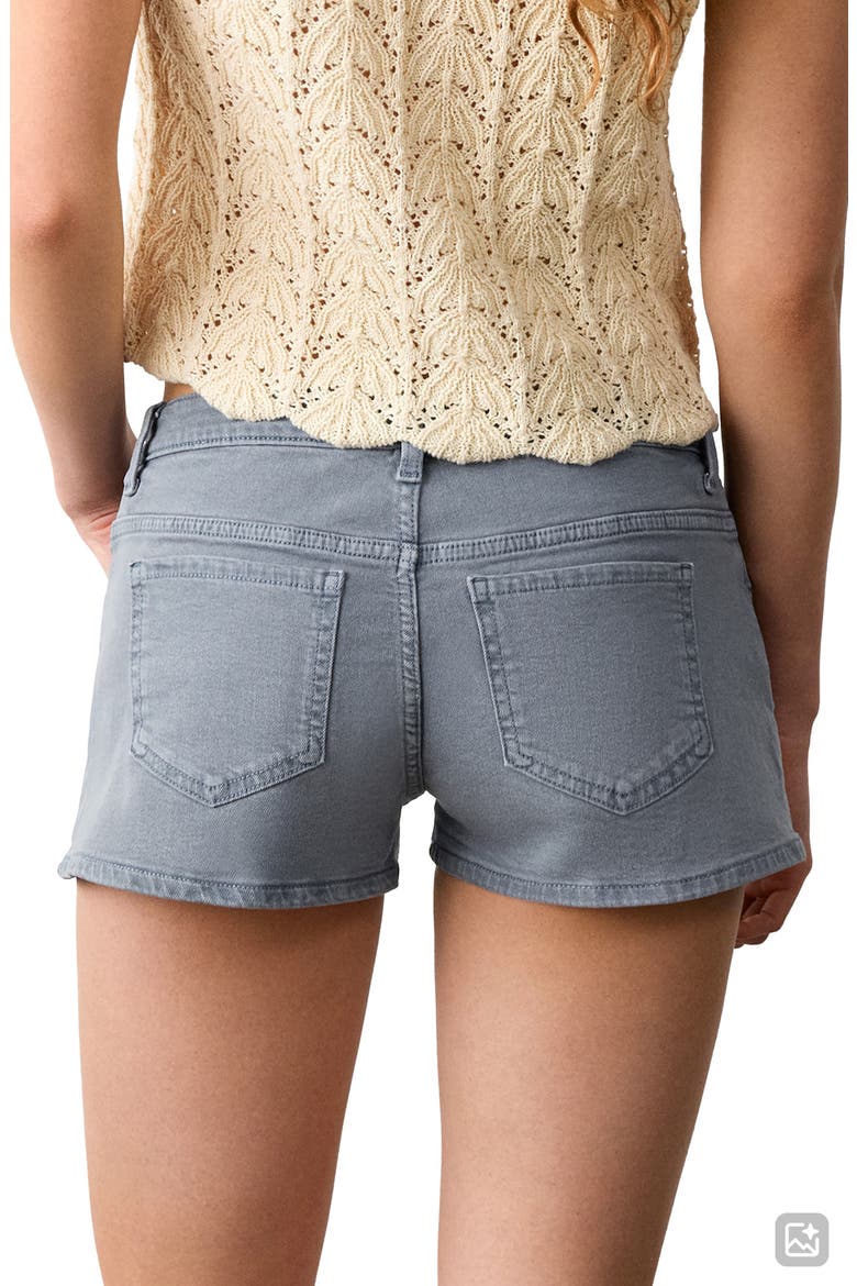 Whipstitch Trim Denim Mini Shorts, Alternate, color, BLUE