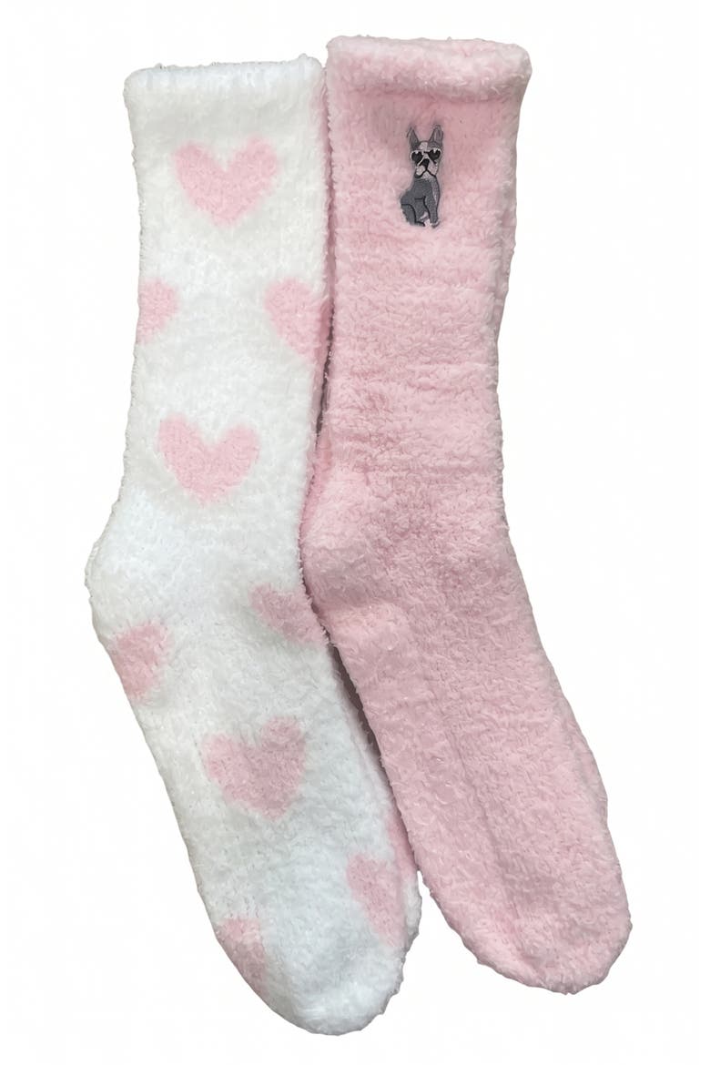 2-Pack Cozy Crew Socks, Main, color, LIGHT PINK