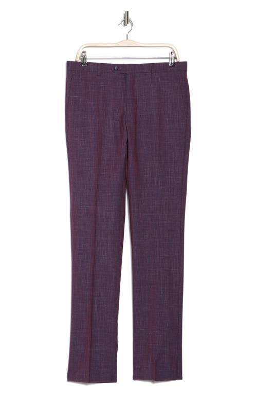 John Varvatos Street Flat Front Slim Fit Suit Pants In Burgundy