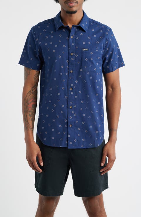 Charter Print Short Sleeve Button-Up Shirt