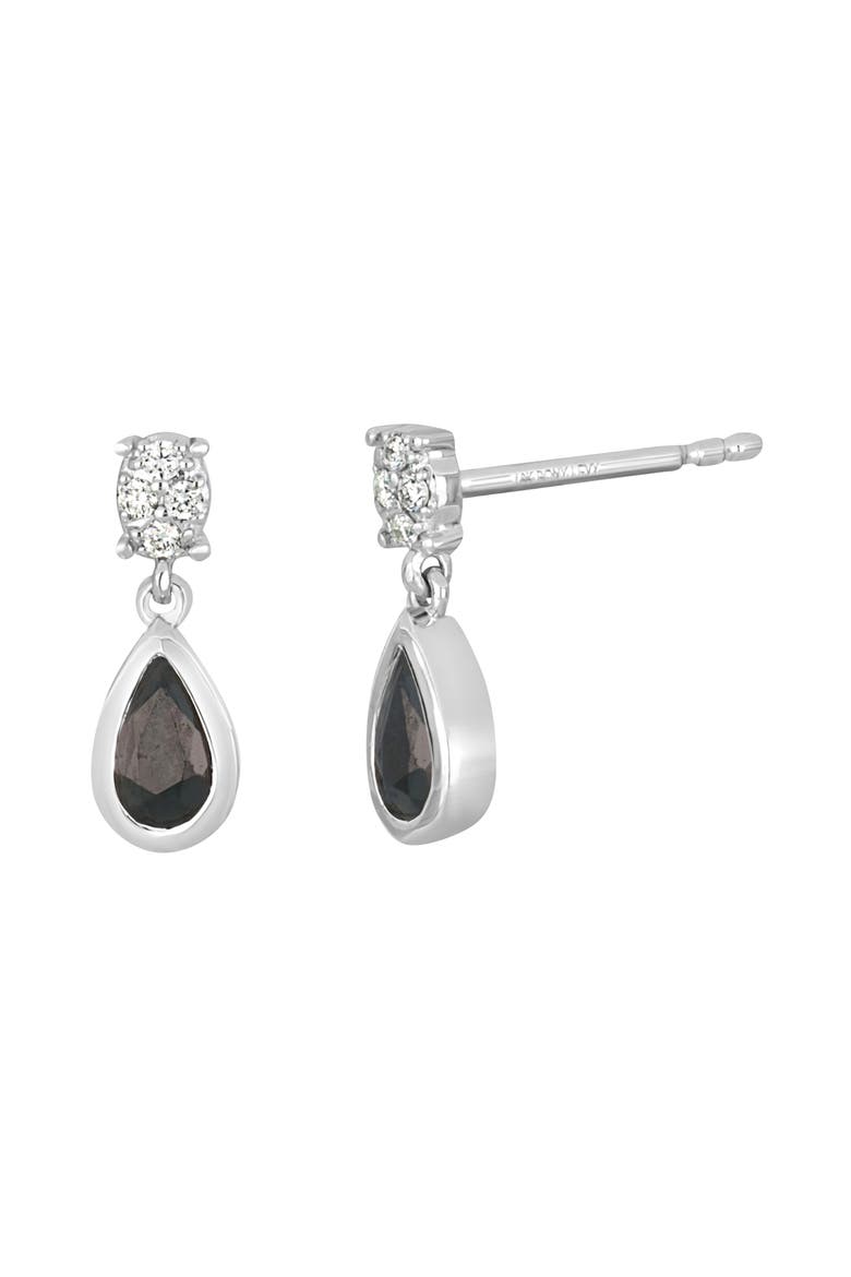 El Mar 18K White Gold Diamond & Sapphire Teardrop Earrings, Main, color, 18K WHITE GOLD