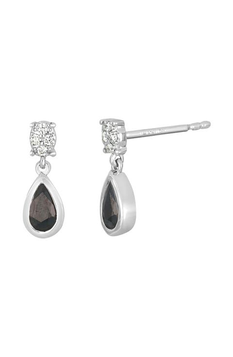 El Mar 18K White Gold Diamond & Sapphire Teardrop Earrings